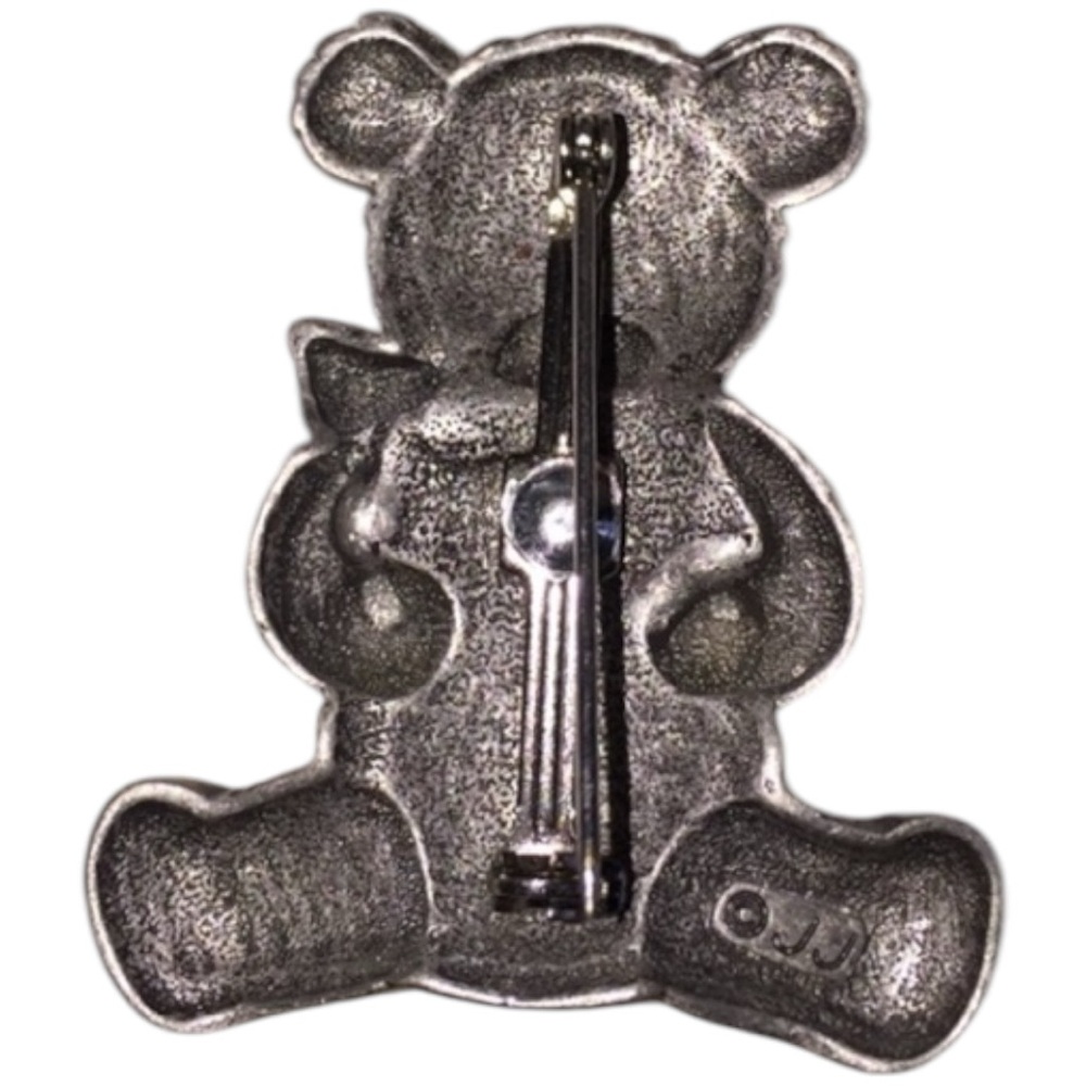 JJ Pewter Teddy Bear Brooch - Picture 2 of 2